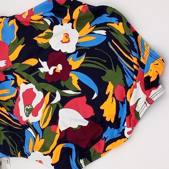 Anne Cole Floral Twist‎ Front Shirred Strapless One-Piece Swimsuit Multicolor 6 - Picture 6 of 7